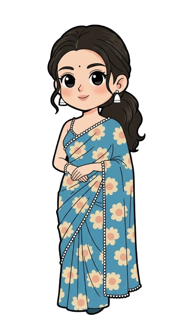 House of Rani model wearing a handwoven silk saree